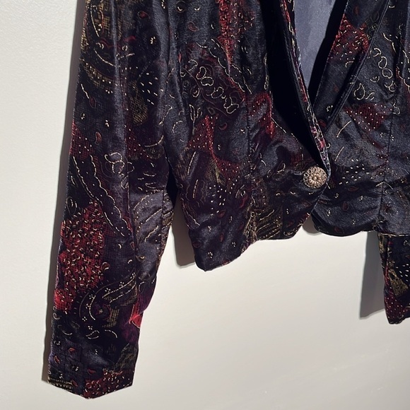 Vintage James Cropped Velour Blazer - Picture 4 of 9